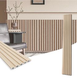 Art3d WPC Wainscoting Panels, 16-Pack 48 x 6 Inch 3D Wall Accents for Interior Wall Decor, Living Room, Bedroom, Oak