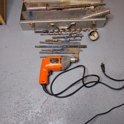 Black & Decker Drill Variable Speed Reversing  With Sorts Of Expensive Bits All Included With Tool Box Only 40$