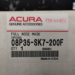 NOS Acura Integra bra, 08P35-SK7-200F, front end cover/LeBra, '90-'91
