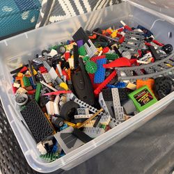 Plastic Tote Full Of Legos