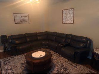 real blk leather sectional