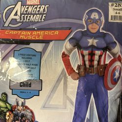 Avengers Captain America Muscle Costume Dress up Halloween Child