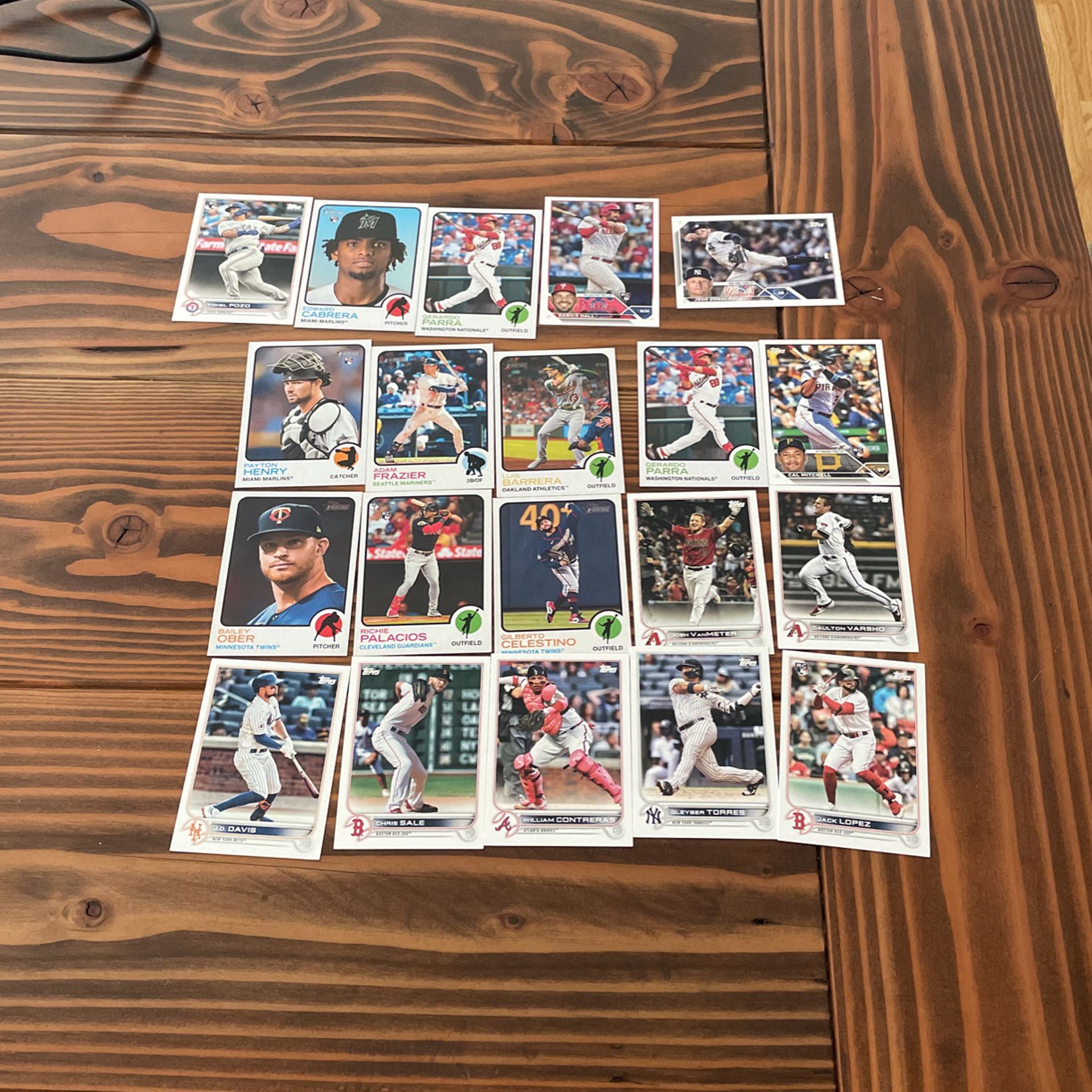 New and old baseball cards