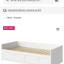 Ikea Brimnes Day Bed Frame Twin Size With Mattress 