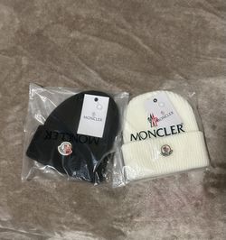 Black and White Moncler beanie