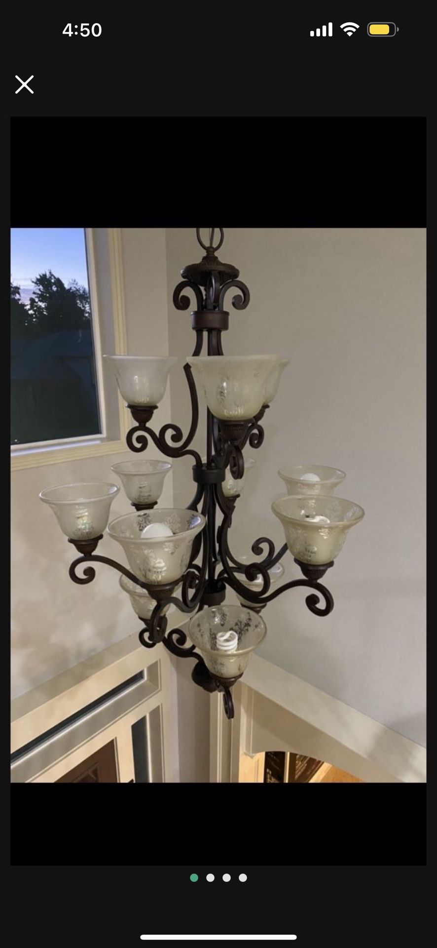 Barselona 12-Light Hanging Natural Iron Chandelier