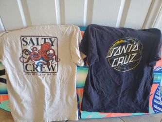 Salty Crew And Santa Cruz Boys Shirts