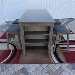 Caitbrook Gray counter height 5-piece dining set with 4 https://offerup.com/redirect/?o=c3Rvb2xzLkRlbGl2ZXJ5 available for an additional cost. 