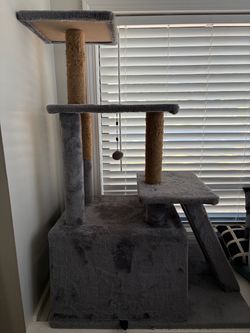 Gray Cat Tree with Scratching Posts