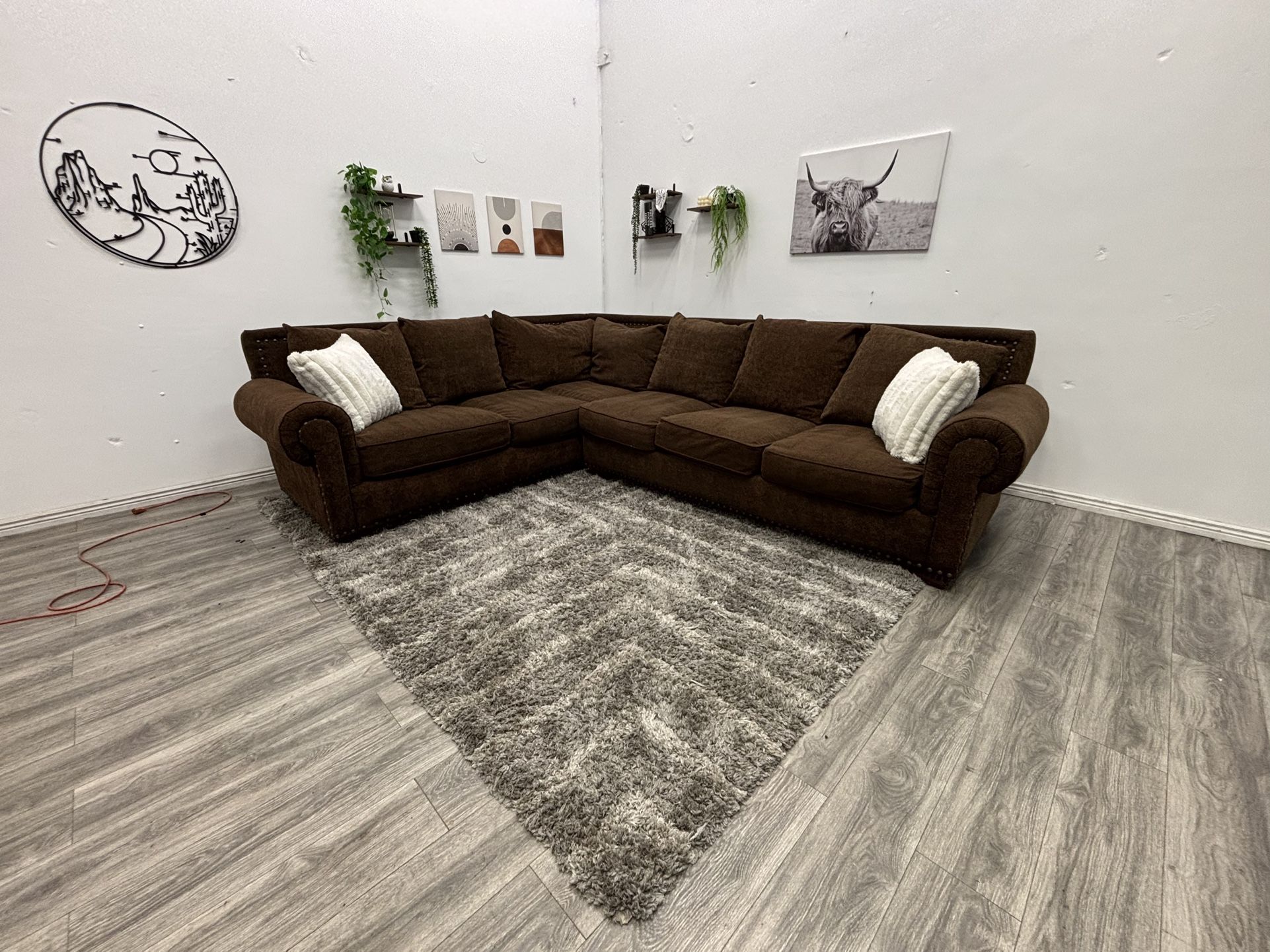 Brown Sectional Couch - Free Delivery
