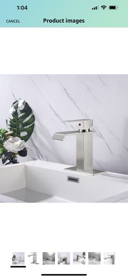 Waterfall Spout Bathroom Faucet,Single Handle Bathroom Vanity Sink Faucet