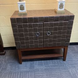 Leather Woven Chest