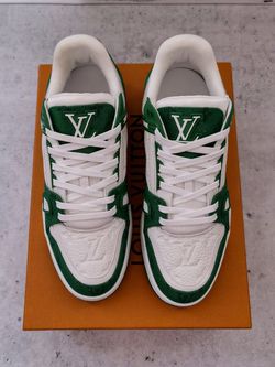 louis vuitton sneakers green and white