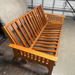 Full Size Solid Wood Futon Frame w/ Mattress Included