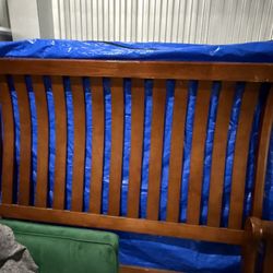 Solid Wood Bed Frame – Headboard & Footboard W/ Mattress And Boxspring – Great Condition