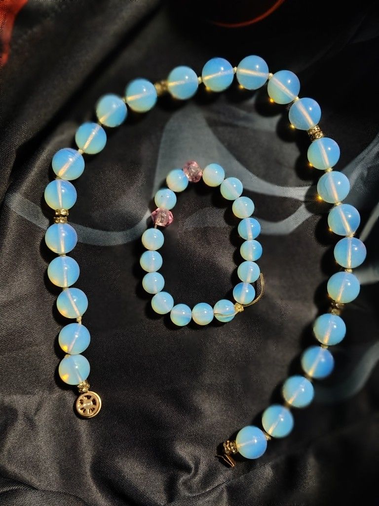 Opalite Beaded Necklace and Bracelet