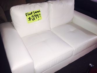 White leather loveseat