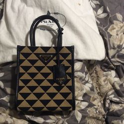 Prada Minni Jacquard Tote Bag 