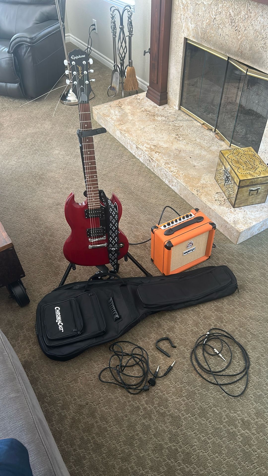 Electric Guitar And Amp