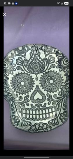 Glass Halloween- Day of The Dead Platters-2