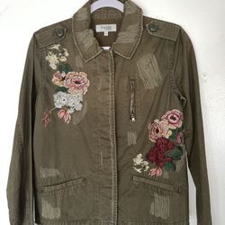 Green Denim Embroidered Jacket 