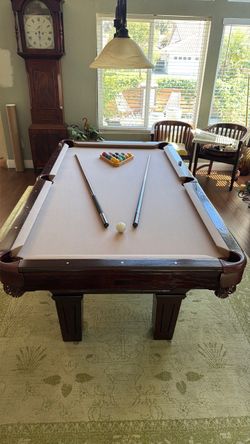 Pool Table with Cues and Ball Set