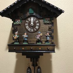 Edelweiss Swiss Wooden Musical Cuckoo Clock And Cast Iron Weights, cute clock with 4 movement musical. Working