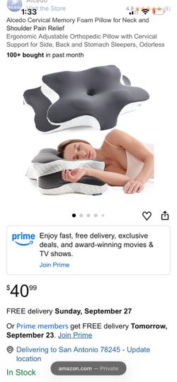 Alcedo Contoured Support Pillow for Neck & Shoulder Pain Relief