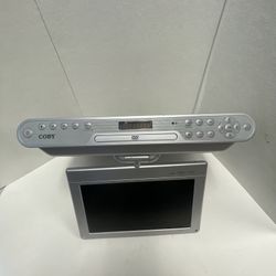 Coby Under-Cabinet Digital LCD TV with DVD/CD Player KTF-DVD1070 No Cord Tested