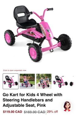 Go kart for kids pink