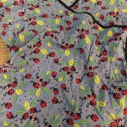 Women’s Small Scrub top Ladybugs 