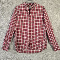 Denim &amp; Supply Ralph Lauren Men Plaid Shirt Size Large Red Office Preppy Fall
