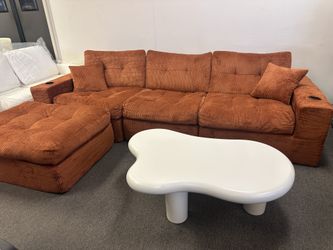 118”L Modular Sectional Sofa -L Shaped Modern Cloud Couch w/1 Ottoman, 4-Seat Boneless Sleep Chair