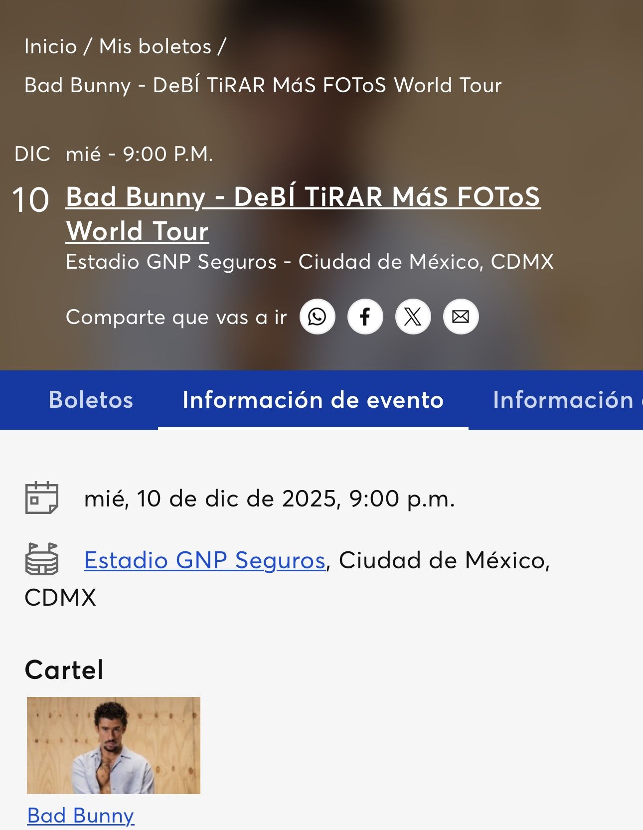 Bad Bunny Tickets- Mexico City