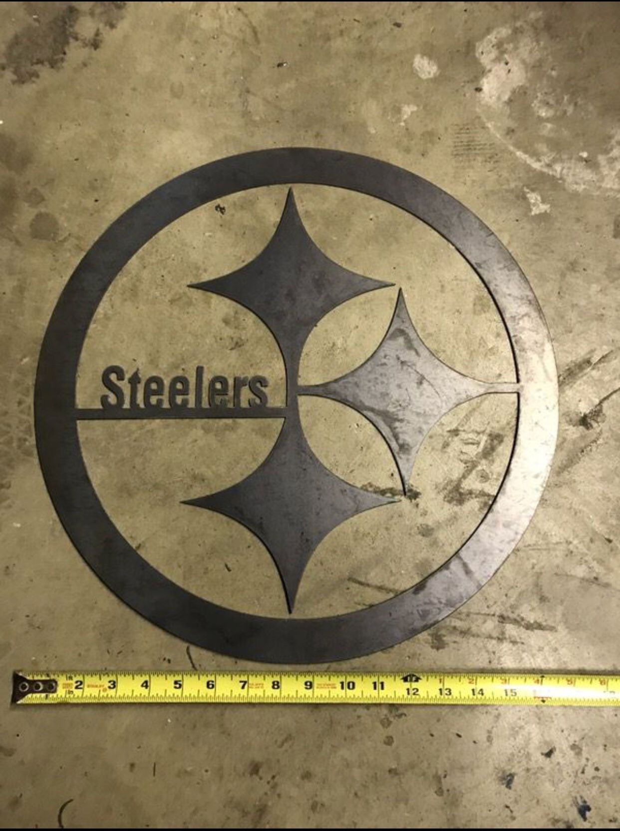 Metal 16x16 Pittsburgh Steelers sign