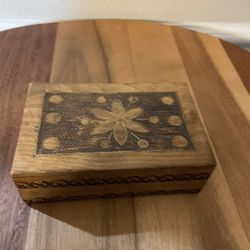 Vintage Hand Made Trinket/ Jewelry Box made in Poland 3.5”x2.5”