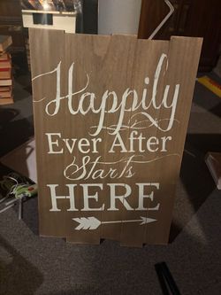 Happily Ever After Starts Here Sign