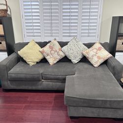 Sofa Couch With Chaise Plus Storage Towers