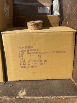 Burlap Soft Braid Cord – Case of Rolls