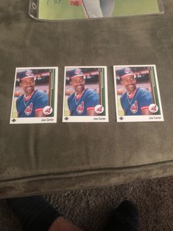Three Joe Carter 1989 Upper Deck Baseball Cards Cleveland Indians