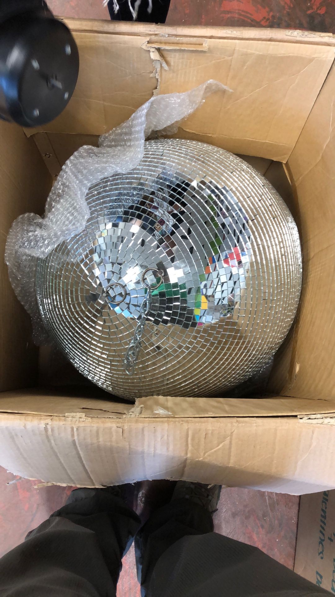20” Diameter Mirror Disco Ball With Turner 