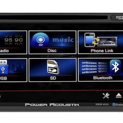 Power Acoustics Double DIN TV Bluetooth 