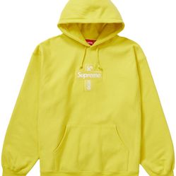 Supreme Cross Logo Hoodie Lemon Size Small