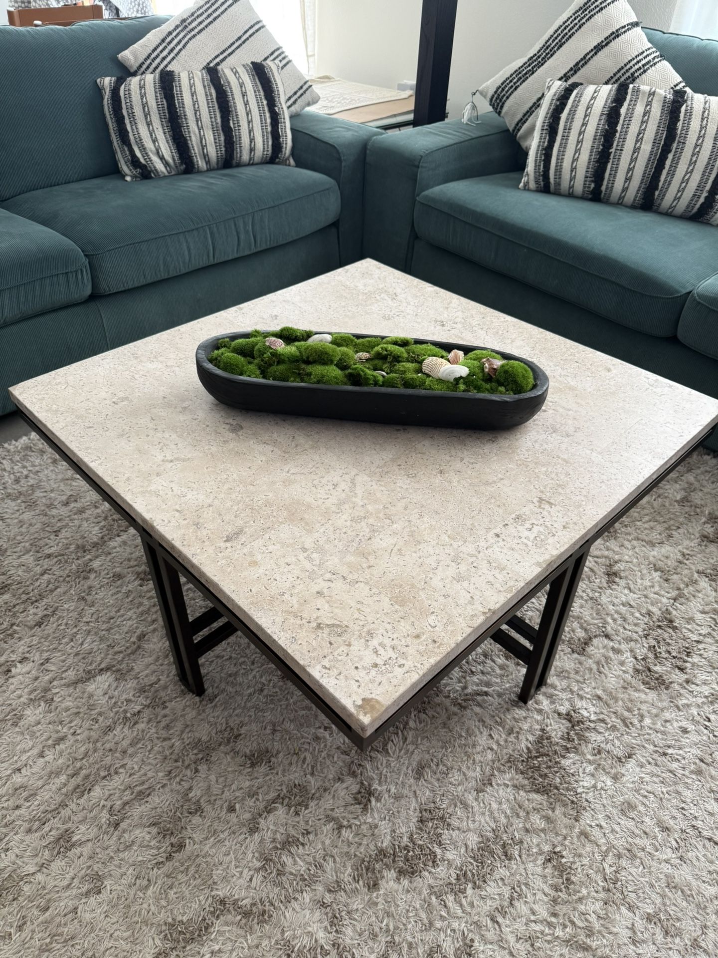 coffee table stone top 