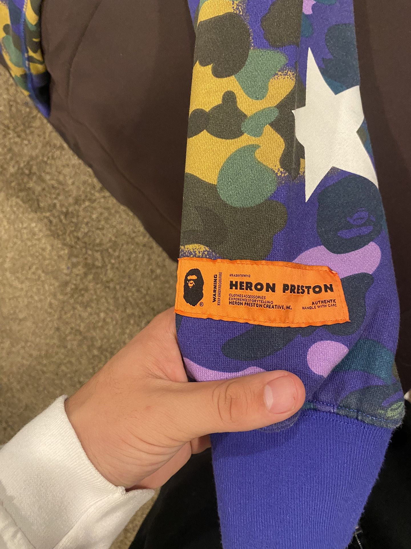heron preston bape hoodie