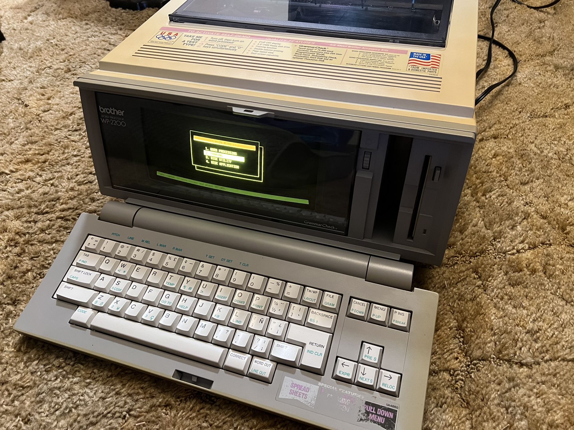 Vintage Brother WP-2200 Word Processor