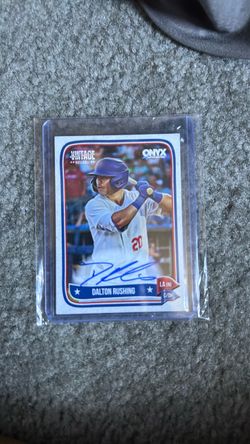 Dalton Rushing Onyx Vintage Virtue Signed Baseball Card