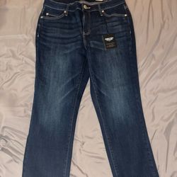 Simply Vera Straight Leg Mid Rise Jeans Size 10 Color Last Eclipse - New