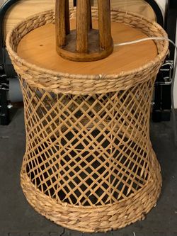 Wicker Basket Side Table
