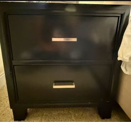 Black solid wood nightstands